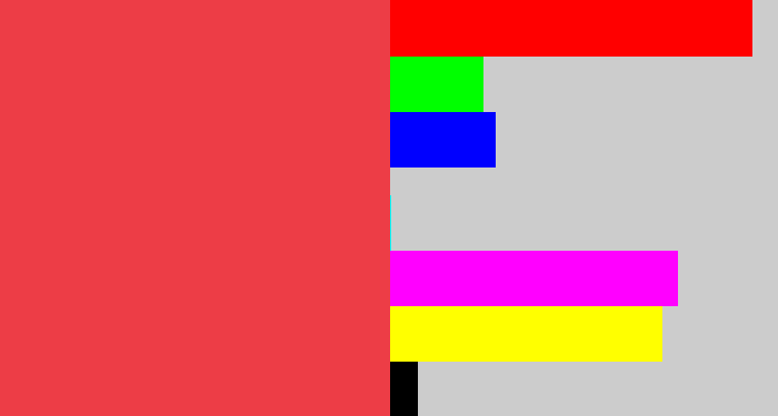 Hex color #ed3d46 - light red