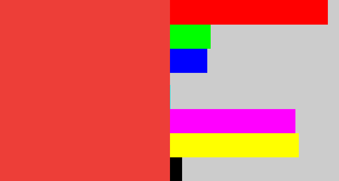 Hex color #ed3e38 - tomato