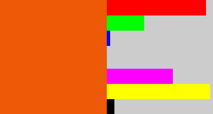 Hex color #ed5907 - bright orange