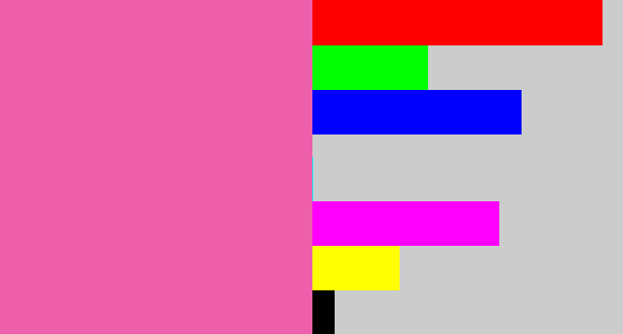 Hex color #ed5faa - medium pink