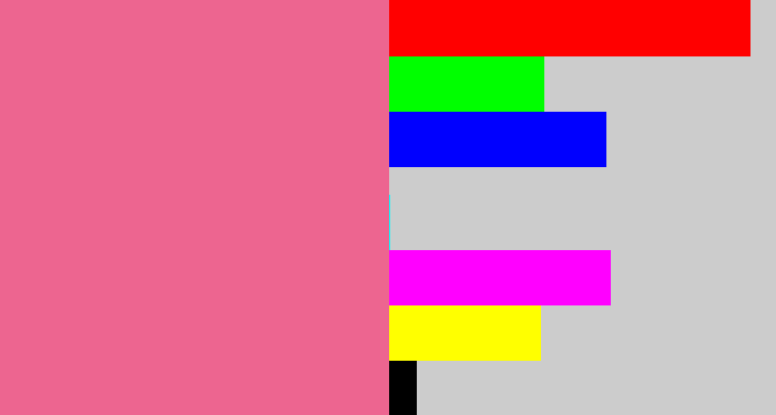 Hex color #ed6590 - medium pink