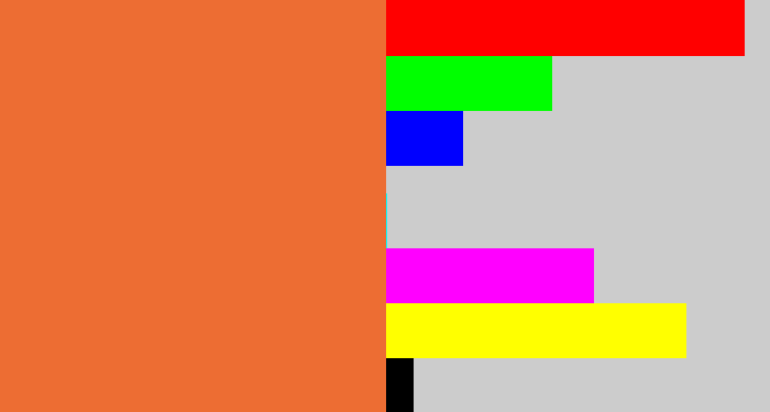 Hex color #ed6d33 - dusty orange