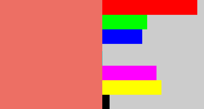 Hex color #ed6f64 - salmon