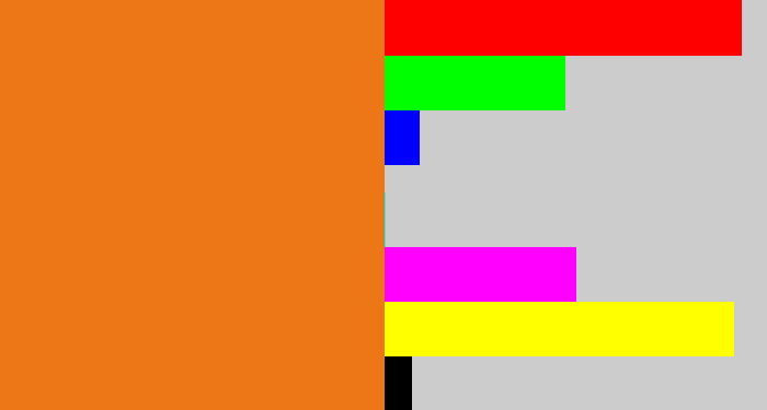 Hex color #ed7716 - orange