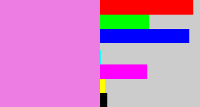 Hex color #ed7de2 - purply pink