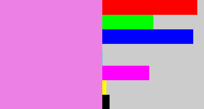 Hex color #ed80e4 - purply pink