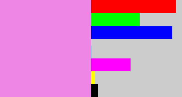 Hex color #ed86e4 - purply pink