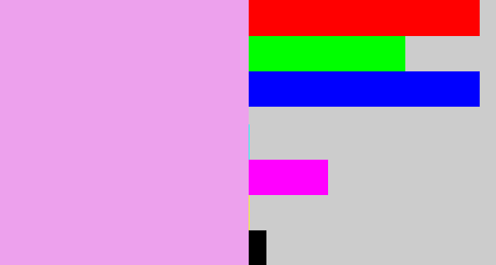 Hex color #eda1ed - light violet