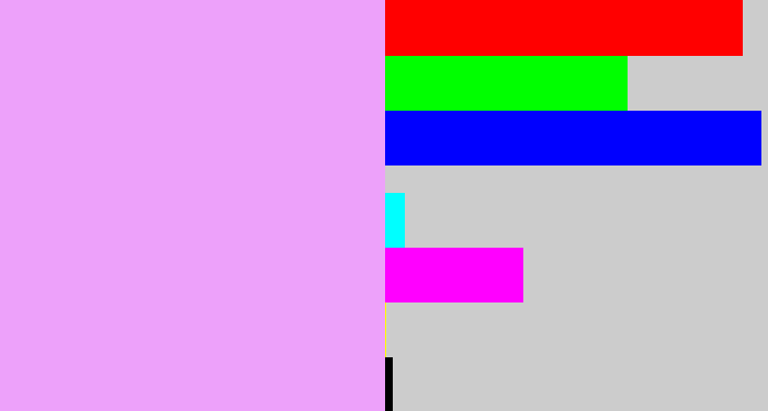Hex color #eda1fa - light violet
