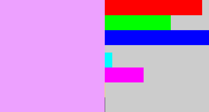 Hex color #eda1ff - light violet