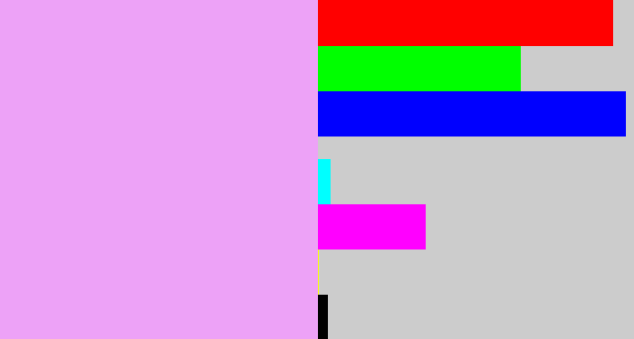 Hex color #eda2f7 - light violet