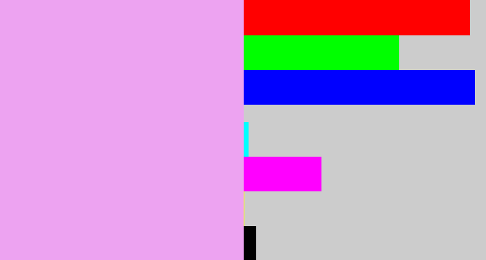 Hex color #eda3f1 - light violet