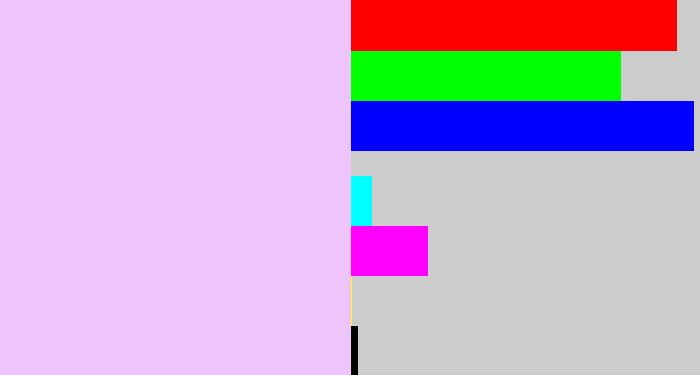 Hex color #edc4fb - light lavendar
