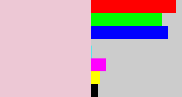 Hex color #edc8d5 - pale pink