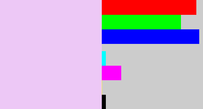 Hex color #edc8f6 - light lilac