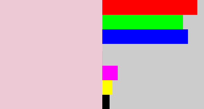 Hex color #edc9d5 - pale pink