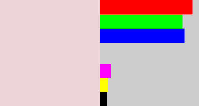 Hex color #edd4d9 - pale pink