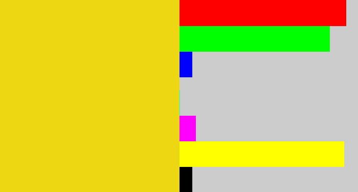 Hex color #edd712 - piss yellow