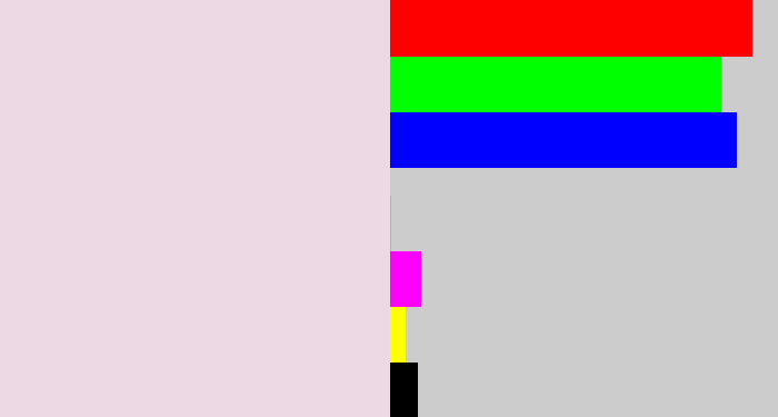 Hex color #edd9e3 - light pink