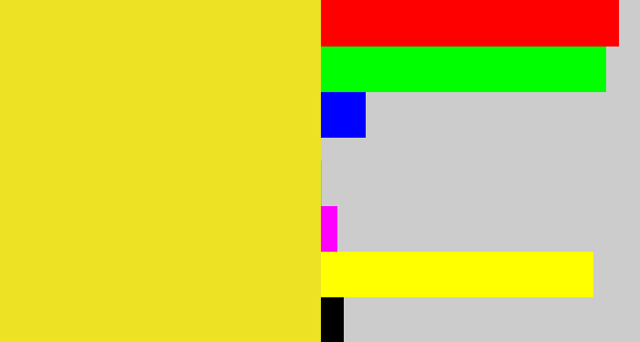 Hex color #ede223 - sun yellow