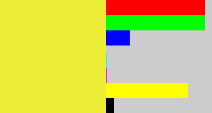 Hex color #edec37 - off yellow