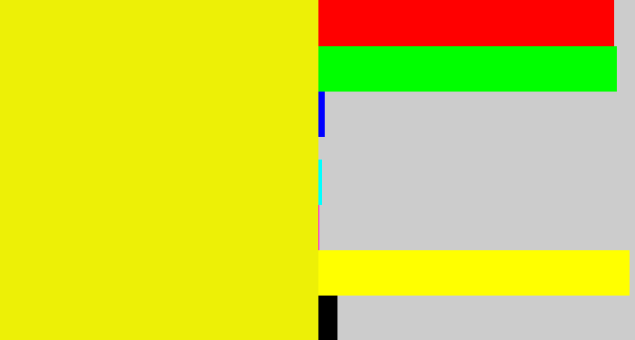 Hex color #edf006 - bright yellow