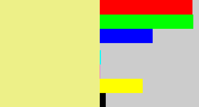 Hex color #edf088 - yellowish tan