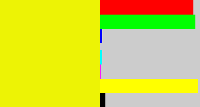 Hex color #edf305 - bright yellow