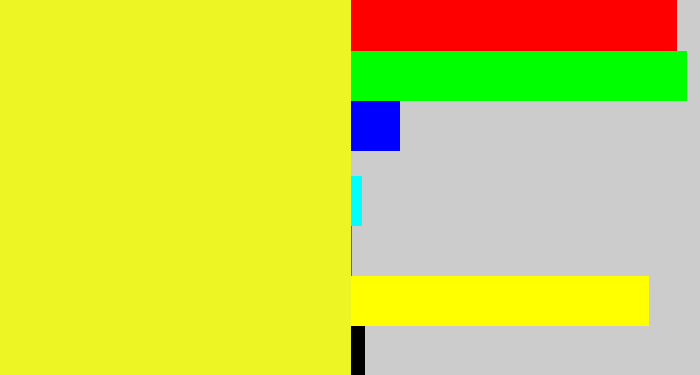Hex color #edf524 - sunny yellow