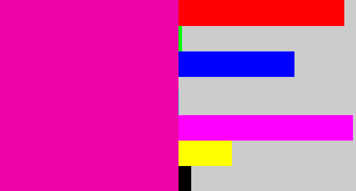 Hex color #ee04a6 - shocking pink