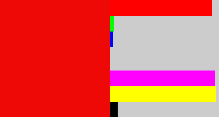 Hex color #ee0907 - red