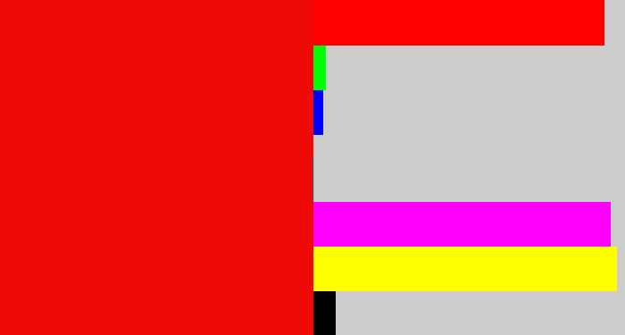 Hex color #ee0b07 - red