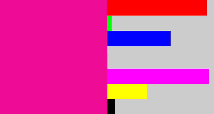 Hex color #ee0b96 - neon pink