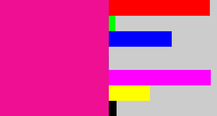 Hex color #ee0f93 - electric pink