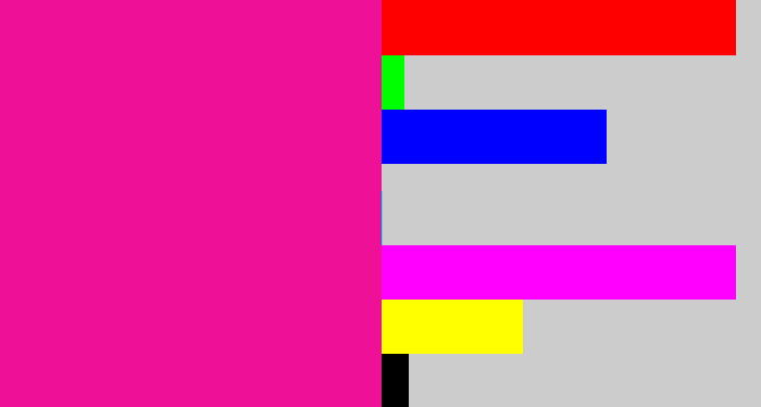 Hex color #ee1097 - electric pink