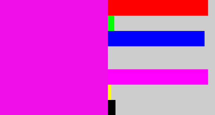 Hex color #ee10e6 - pink/purple