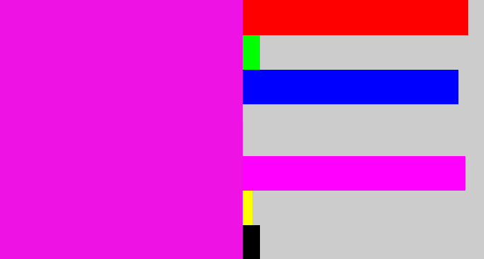 Hex color #ee13e4 - pink/purple
