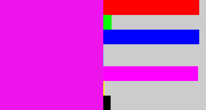Hex color #ee14ec - pink/purple