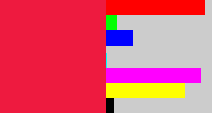 Hex color #ee1a3f - pinkish red