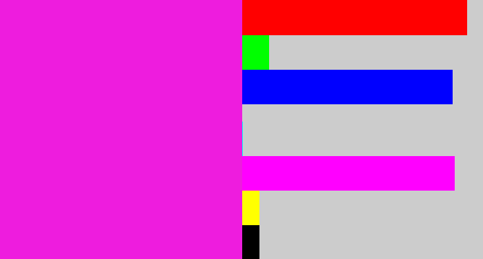 Hex color #ee1cde - pink/purple