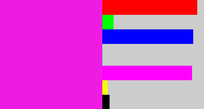 Hex color #ee1ce2 - pink/purple