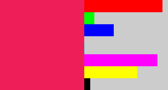 Hex color #ee1f58 - red pink