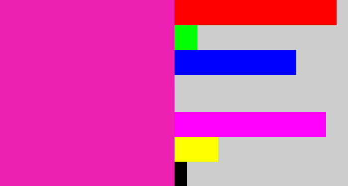 Hex color #ee20b3 - bright pink