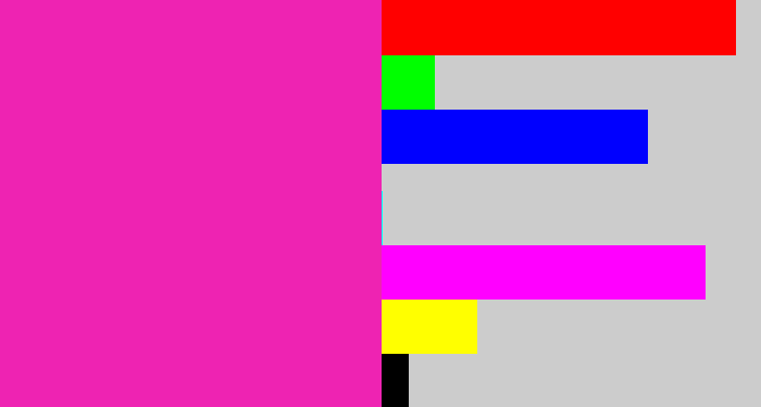 Hex color #ee23b2 - bright pink