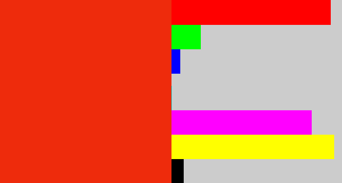 Hex color #ee2b0c - vermillion