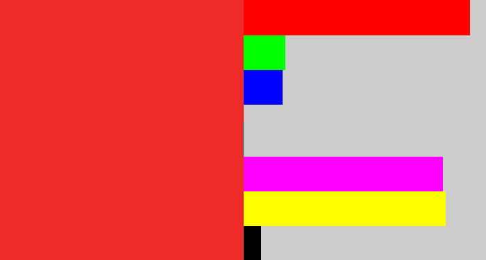 Hex color #ee2b28 - tomato