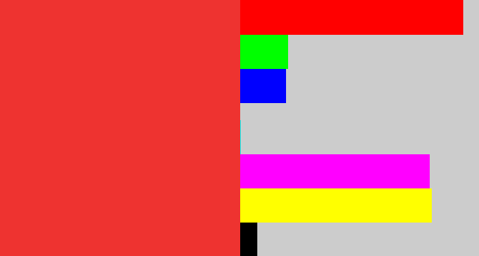 Hex color #ee3330 - tomato