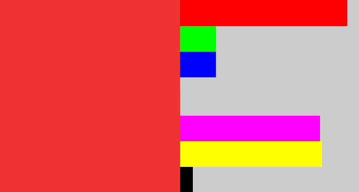 Hex color #ee3432 - tomato