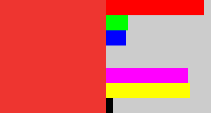 Hex color #ee3530 - tomato