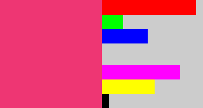 Hex color #ee3673 - darkish pink
